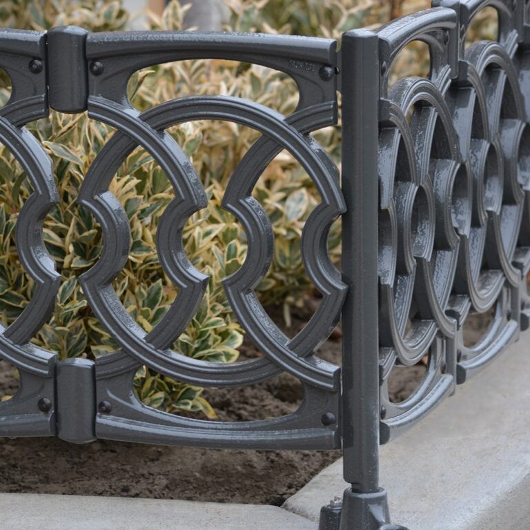 'Metro' Planter Fence, Raw Cast Iron